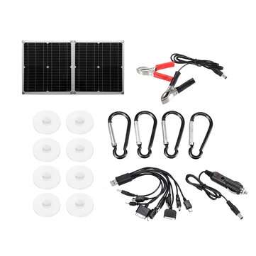 18V Mono Solar Panel Single USB 12V/5V DC Monocrystalline Flexible Solar Charger For 60W System Car