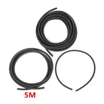 1m 5m ID 6mm Rubber Reinforced Fuel Hose Tube Pipe Line Black for Petrol Oil Diesel (SIZE: 5M)
