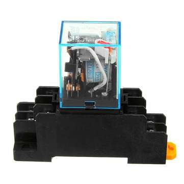 1Pcs AC110V Coil Power Relay LY2NJ JQX-13F DPDT 8 Pin PTF08A With Socket Base