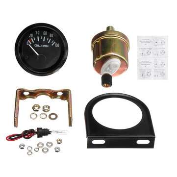 2`` 52mm Universal Car Black Pointer Oil Temperature Temp Meter Sensor Gauge LED