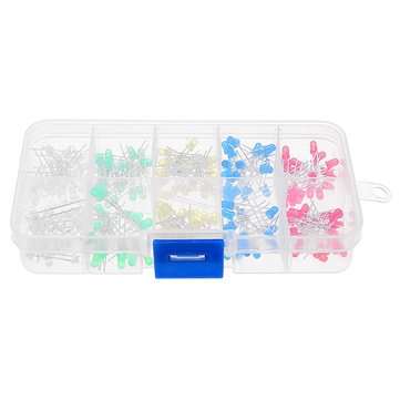 200pcs 3mm 5 colors LED Light Emitting Diode Universal LED Light Assorted Kit DIY LED Diode Set