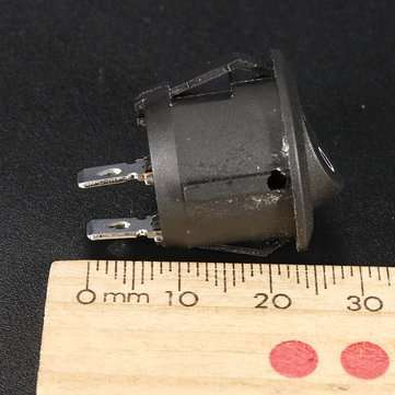 20Pcs Black Mini Round 2 Pin SPST ON-OFF Rocker Push Button Switch