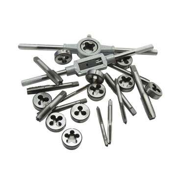 24Pcs Milled Alloy Steel Tap And Die Wrench Tool Set Drill Bits Countersink Drill Bit