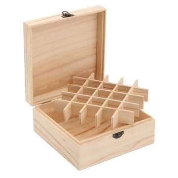 25 Grids Wooden Box Bottles Container Storage for Essential Oil Jewelry