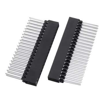 25pcs 2x20 PIN Double Row Straight Female Pin Header 2.54MM Pitch Pin Long 12MM Strip Connector Sock