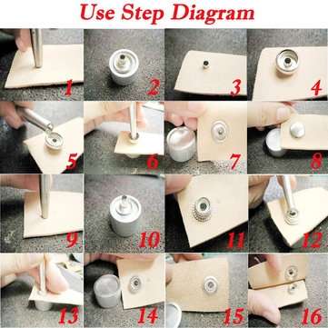 25Sets Stainless Steel Fastener Snap Press Stud Button Marine Set 100Pcs