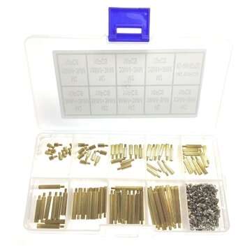 270Pcs Security Single Head Copper Column M2 Boxed Knurled Copper Stud Nut Combination