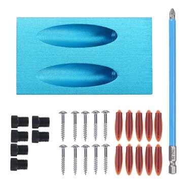 28pcs 15 Degree Woodworking Guide Oblique Drill Angle Hole Locator Pocket Hole Jig Kit