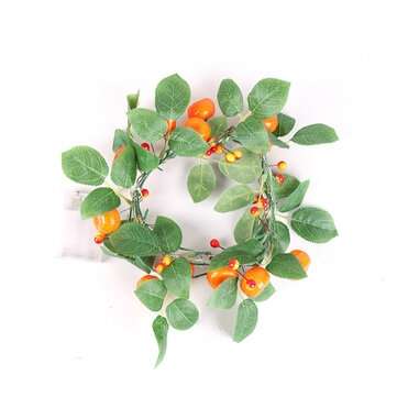 2M LED Light String Artificial Orange Rattan Sunflower Green Vines Battery Powered C... (VERSION: A)