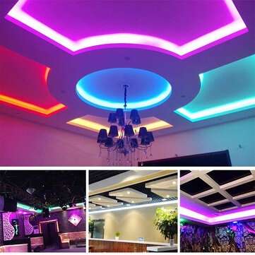 2PCS 10M 3528 SMD RGB 600LED Flexible String LED Strip Light 44 Key IR Remote Control