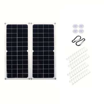 2Pcs 10W 14V Monocrystalline Silicon Solar Panel Suppot Dual USB/Connecting in Parallel/IP65 Waterpr