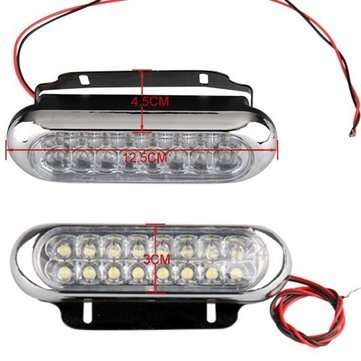 2PCS 12V 2W Car Daytime Running DRL Fog White 16 LED Light Lamp
