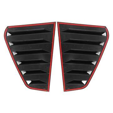 2PCS Black Side Window Louvers Gloss Sun Shade Cover For VW GOLF MK7 MK7.5 GTI R