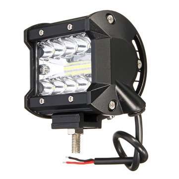 2PCS Tri Row 4Inch 60W LED Work Light Bars Combo Beam Driving Fog Lamp Pure White 6000K for Off Road