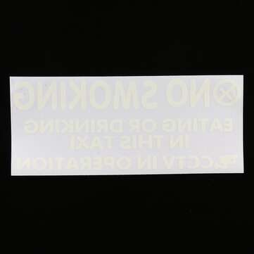 2PCS Taxi Minicab Warning Window Stickers No Smoking Eating Drinking-Cab CCTV
