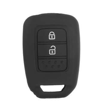 3 Buttons Solicone Key Protector Cover Case Holder for Honda Crider (COLOR.: BLACK)