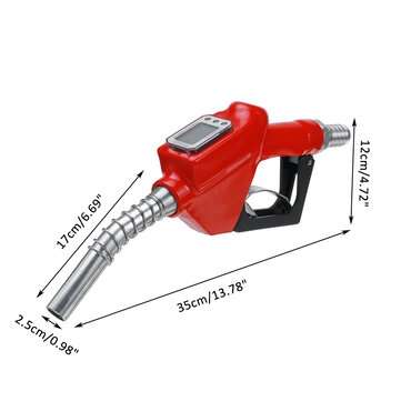 3 Gears LCD Display Gasoline Flow Meter Oil Delivery Guns 1`` Nozzle Dispenser