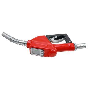 3 Gears LCD Display Gasoline Flow Meter Oil Delivery Guns 1`` Nozzle Dispenser