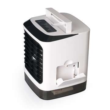 3 in 1 480ml White Mini Portable USB Air Cooler Humidifier Purifier Cleaner 4 Gears LED Light Person