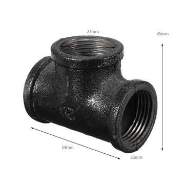 3/4 Inch 3-Way Malleable Iron Threaded Cross Pipe Plumbing Fitting Connector