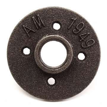 3/4 Inch Black Malleable Iron Floor Flange Fitting Pipe NPT Antique Wall Flange Seat