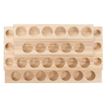 30 Slots Wooden Bottles Stand Organizer Storage Board for Essential Oil Aromatherapy