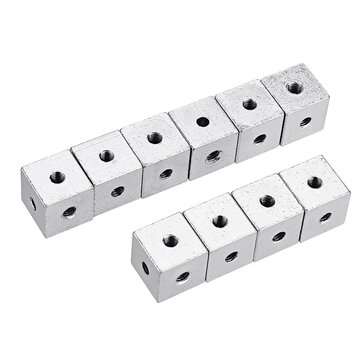 30pcs 10x10x10mm Six-sided Copper Fixed Block Six Sides Nut Plate Connection Block 10 * 10 * 10 Squa