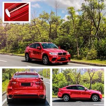 30x152cm Chrome Vinyl Car Wrap Sticker Decal Sheet Film Decor Sticker (COLOR.: RED)