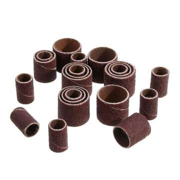 338pcs 1/4 3/8 1/2 Inch Sanding Drum Sleeves Sandpaper Ring Set for 3.175mm Shank Rotary Tool
