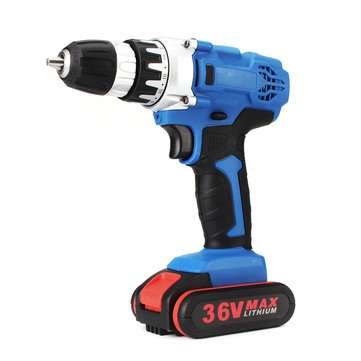36V Electric Drill Cordless Power Screwdriver 18+1 Torque W/ 1 or 2 Li-ion ... (BATTERY: ONEBATTERY)