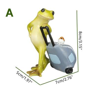 Cute Frog Statue Figurine Home Office Desk Ornament Garden Bonsai Decor Gift (TYPE: A)