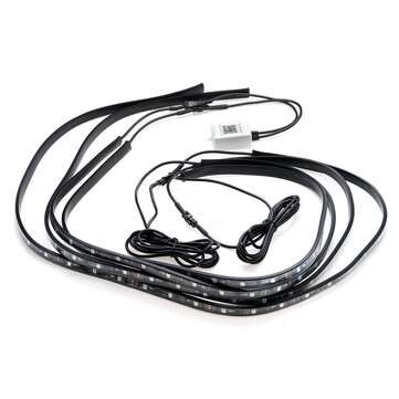 DC12V RGBW Flow LED Under Car Tube Strip Light APP Wireless Control Waterproof Underglow Body Lamp K
