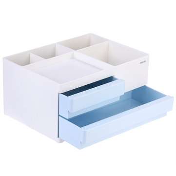 Deli Desktop Storage Box Cosmetic Makeup Case 2/4 Grids Drawers O... (LAYERS: 4LAYERS | COLOR: GREY)