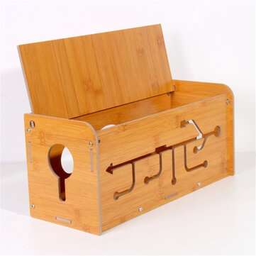 Desktop Cable Storage Box Wire Socket Holder Case Management Organizer Shelf