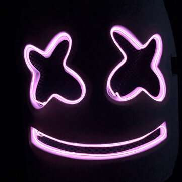 DJ Marshmallo LED Mask Luminous Helmet DIY Bar Music Party Masks Cosplay Props (COLOR.: PINK)
