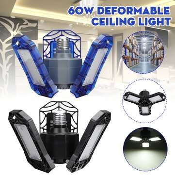E27 60W Deformable LED Garage Light Foldable Ceiling Lighting High Bay Light ... (SHELL COLOR: BLUE)