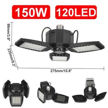 E27 E26 80/150/200/250W LED Garage Light Bulb Deformable Ceiling Fixture Lamp (POWER: 150W)