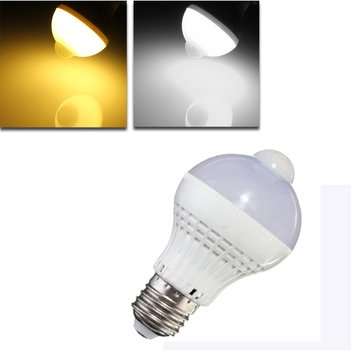 E27 LED Bulb 5W SMD 2835 18 Pure White/Warm White Motion Control PIR Sensor G... (COLOR.: PUREWHITE)