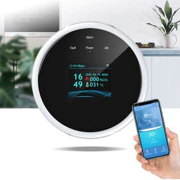 EARYKONG Wifi Natural Gas Sensor LCD Screen Household Smart Gas Alarm Detector Leakage Sensor Wifi T