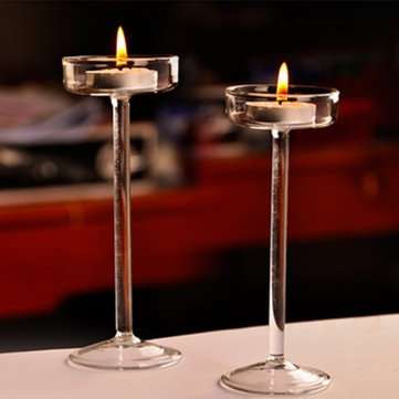 Elegant Crystal Glass Candle Holder Tealight Wedding Party Decor Candlestick