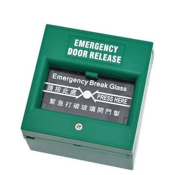 Emergency Door Release Fire Alarm Swtich Break Glass Exit Release Switch Glass Br... (COLOR.: GREEN)