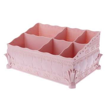 European Style Plastic Desktop Drawer Makeup Jewelry Organizer Holder Storage Box ... (COLOR.: PINK)