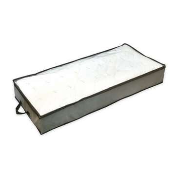 Foldable Under Bed Storage Box Quilt Storage Bag Wardrobe Dustproof Clothes Storage... (COLOR: GREY)