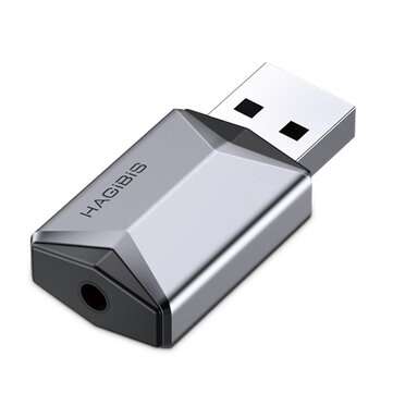 Hagibis MA24 USB Sound Card HD Sound USB 3.5mm 2 in 1 Portable External Microphone... (COLOR.: GREY)