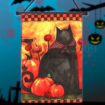 Halloween Party Home Decoration Black Cat Pumpkin Flag Toys For Kids Children Gift