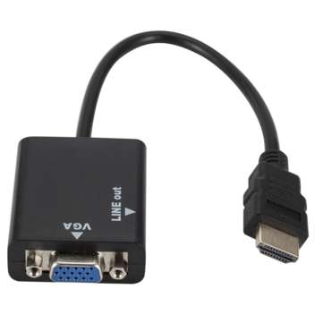 HDMI To VGA Converter 1080P HD Video Adapter with Audio Cable For HDTV PC Laptop ... (COLOR.: BLACK)