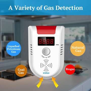 KERUI GD13 LPG GAS Detector Alarm Wireless Digital LED Display Leak Combustible Gas Detector For Hom