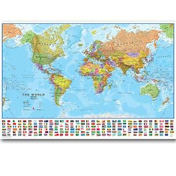 Large World Map Hanging Picture Foldable Non-woven Canvas Painting Wall World Map... (SIZE: 60X90CM)