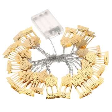 LED Lamp String Golden Castle Moon Light Eid Mubarak Ramadan Islam Decor (LENGTH: 3M)