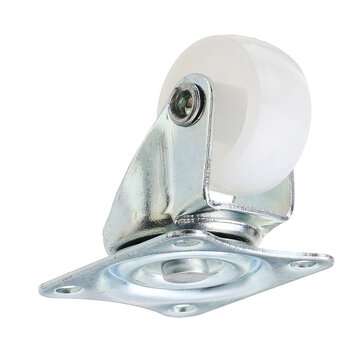 Machifit CC-2004 4pcs 1 Inch White PP Plastic Furniture Foot Wheel Flat Moving Universal Wheels